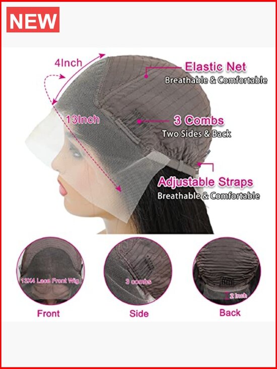 Straight HD Lace Front Human Hair Wig 13x4 Glueless Pre Plucked 180% Density 24